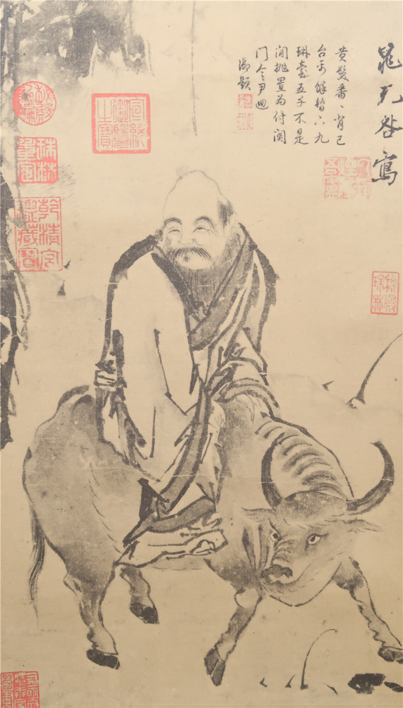 宋晁补之老子骑牛图（台北故宫编纂·日本1970年代复制版·画心尺寸79×20厘米·绫裱·1轴）